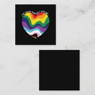 Je kunt jezelf zijn bij mij LGBT Transgender Homo  Vierkante Visitekaartje