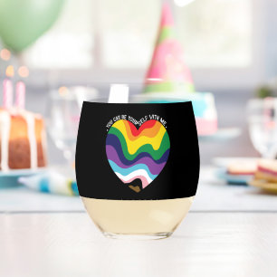 Je kunt jezelf zijn bij mij LGBT Transgender Homo  Wijnglas Zonder Voet