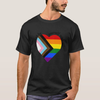 Je kunt jezelf zijn met mij LGBTQ Rainbow Flag Pro T-shirt