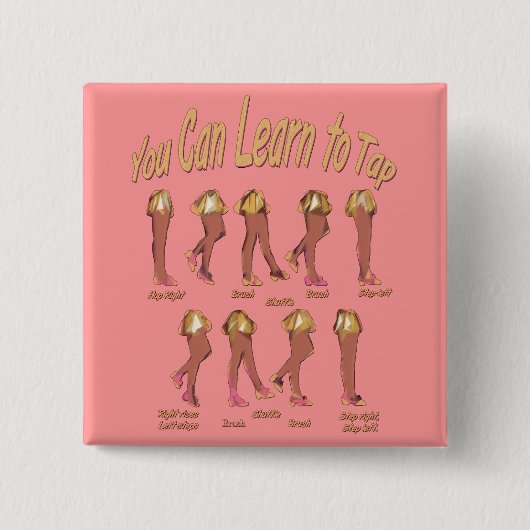 Je kunt leren tikken vierkante button 5,1 cm (Voorkant)