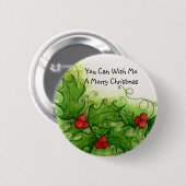 Je kunt me een prettige kerstButton wensen Ronde Button 5,7 Cm (Voorkant /achterkant)