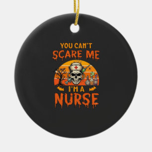 Je kunt me niet bang maken verpleegster schedel sp keramisch ornament