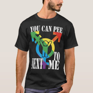 Je kunt naast mij vrouw mannetje pissen zonder de t-shirt