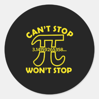 Je kunt niet stoppen met Wiskunde school. Ronde Sticker