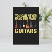 Je kunt nooit te veel gitaren hebben. bedankkaart (Staand voorkant)