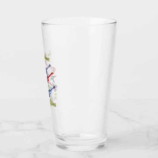 Je kunt nooit te veel gitaren hebben - kleurrijk glas (Links)