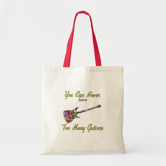 Je kunt nooit te veel gitaren hebben - kleurrijk tote bag (Voorkant)
