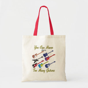 Je kunt nooit te veel gitaren hebben - kleurrijk tote bag