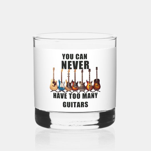 Je kunt nooit te veel gitaren hebben whisky glas (Voorkant)