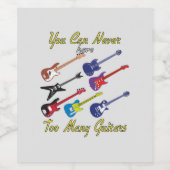 Je kunt nooit te veel gitaren hebben wijn etiket (Enkel label)