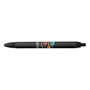 Je kunt nooit te veel gitaren hebben zwarte inkt pen