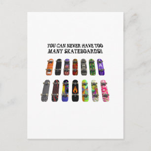 Je kunt nooit te veel skateboards hebben! briefkaart