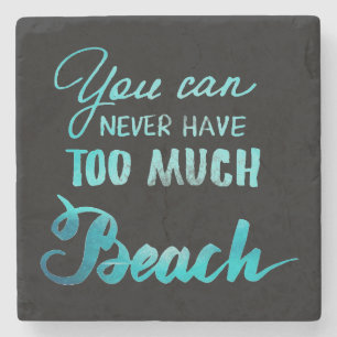 Je kunt nooit te veel strand hebben stenen onderzetter