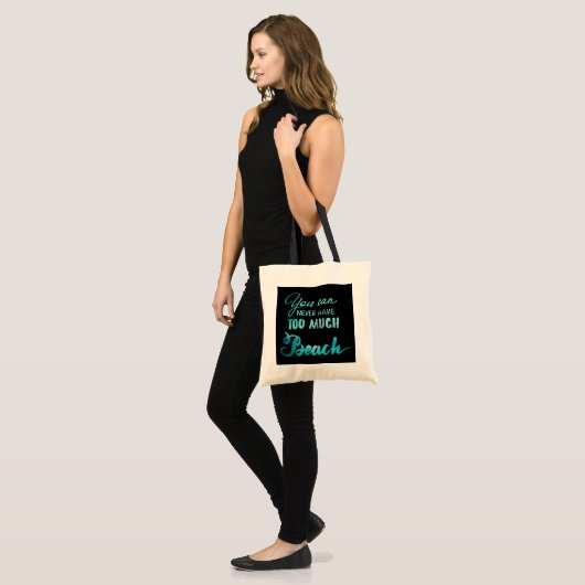 Je kunt nooit te veel strand hebben tote bag (Voorkant (model))
