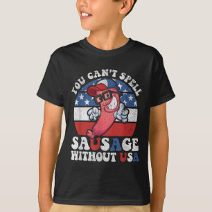 Je Kunt Sausage Niet Spellen Zonder Usa Bbq Grappi T-shirt