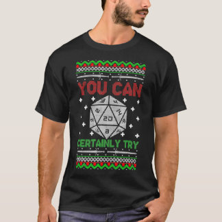 Je kunt zeker kerst D20 met een lelijke gamer zwe T-shirt