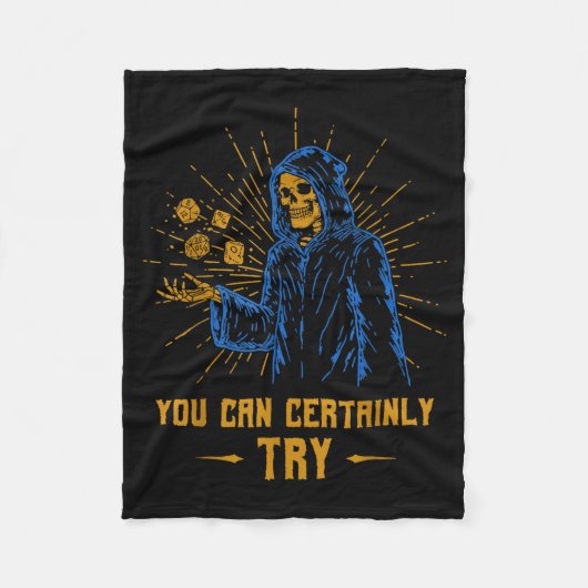 Je kunt zeker Skelet Tovenaar Fantasy Meme probere Fleece Deken (Voorkant)