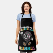 Je laat de hele klas glimmen Groovy Retro Schort (Gedragen)