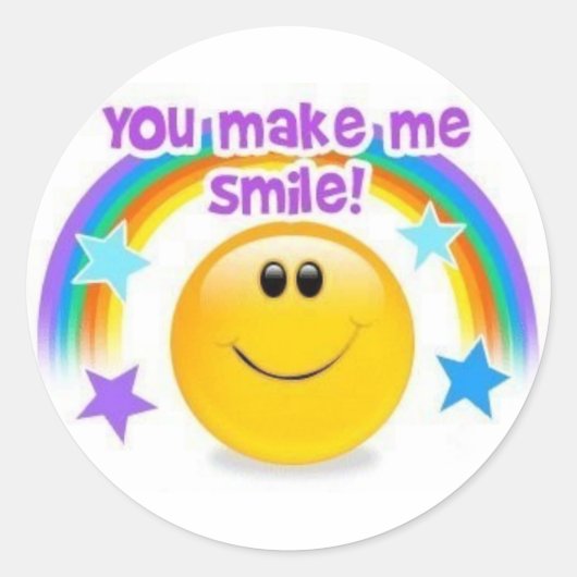 je laat me glimlachen ronde sticker (Voorkant)