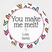 Je laat me kleurrijke harten valentijn cadeau smel labels (Design 1)