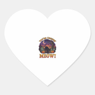 Je laat me schrikken Halloween Zwarte Kat Pompoene Hart Sticker