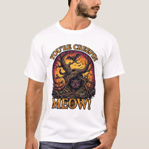 Je laat me schrikken Halloweense Zwarte Kat Grieze T-shirt