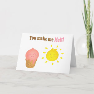 Je laat me smelten, ijs en zon, humoristische lief bedankkaart