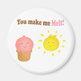 Je laat me smelten, ijs en zon, liefde humor magneet