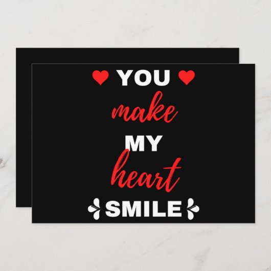 Je laat mijn hart glimlachen feestdagenkaart (Voorkant / Achterkant)