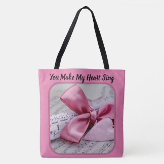 Je laat mijn hart roze Canvas tas zingen