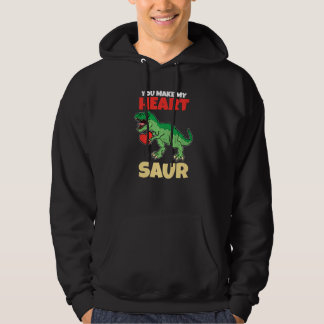 Je laat mijn hart saur op Valentijnsdag Dinosaur Hoodie
