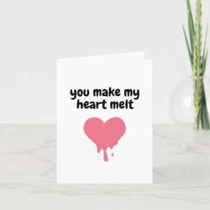 Je laat mijn hart smelten   Schattige Roze Smelten Bedankkaart