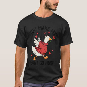 Je laat mijn hart toeteren Valentijn Silly Goose w T-shirt
