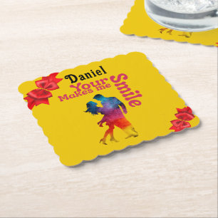 Je lach doet me glimlachen Ik Valentijnsdag cadeau Kartonnen Onderzetters