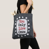 Je leeft maar één keer YOLO Canvas tas (Dichtbij)