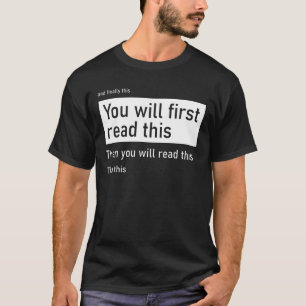 Je leest het eerst, dan lees je het… t-shirt