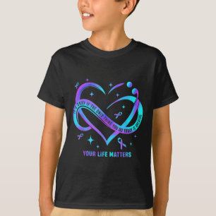 Je Leven S Preventie van Zelfmoord Teal Paarse Har T-shirt