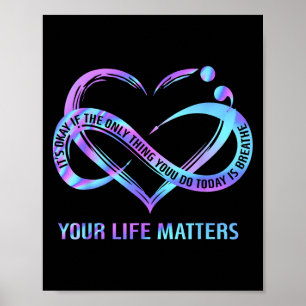 Je leven S Suïcidepreventie bewustzijn blijven Poster