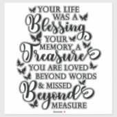 Je leven was een bloeiend vlindermonument sticker (Vel)