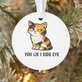 Je liegt, ik kijk scheef Grappige Chagrijnige Cali Ornament