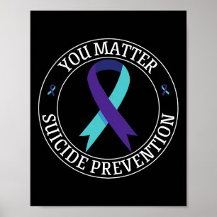 Je lint Blauwgroen en Paarse Suicide Prevention Aw Poster