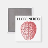 Je Lobe Nerds Aimer Funny Frigo Magnet (Recto/Verso)
