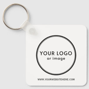 Je logo en aangepaste tekst sleutelhanger