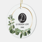 Je logo gaat hier voor kerst. keramisch ornament (Links)