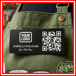 Je Logo Hier Eenvoudig Modern Minimaal Zwart QR Co Naamplaatje