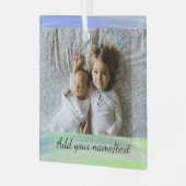 Je logo hier waterverf sociale media glas ornament (Voorkant links)