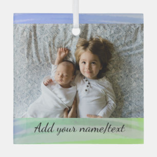 Je logo hier waterverf sociale media glas ornament