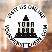 Je Logo marmer Round Jouw tekst Aangepaste winkel Raamsticker (Vel 2)