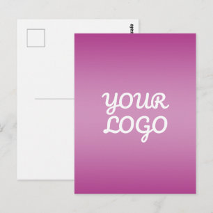 Je Logo & Modern Sober Ombre Paars Briefkaart