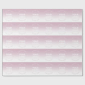 Je Logo | Modern Stof Roze & Witte Ombre Cadeaupapier (Vlak)